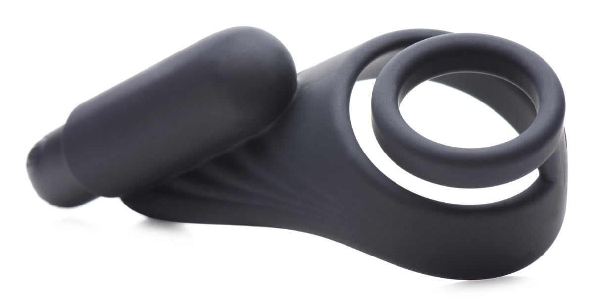 7X Silicone C - Ring with Vibrating Taint Stimulator - Royal Sins