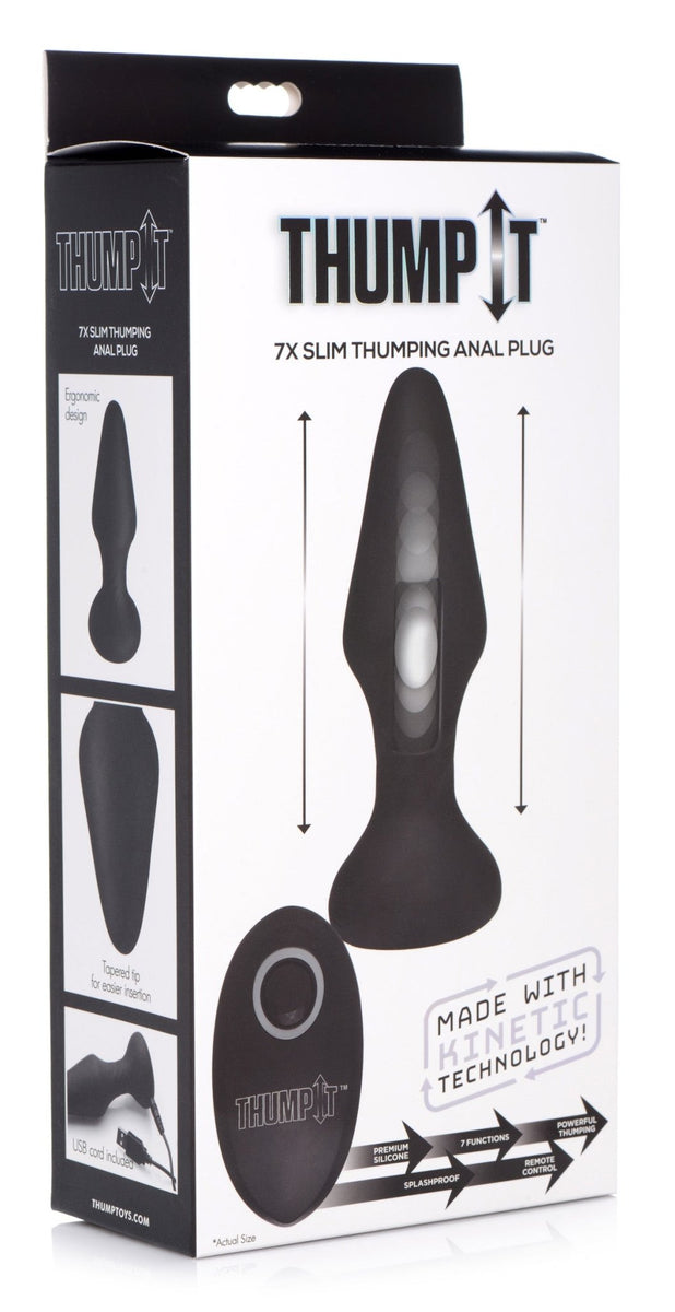 7X Slim Thumping Silicone Anal Plug - Royal Sins