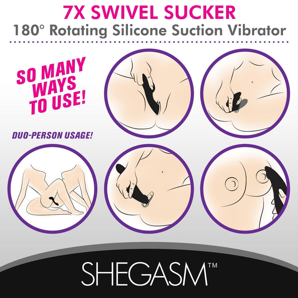 7X Swivel Sucker 180 Rotating Silicone Suction Vibrator - Royal Sins