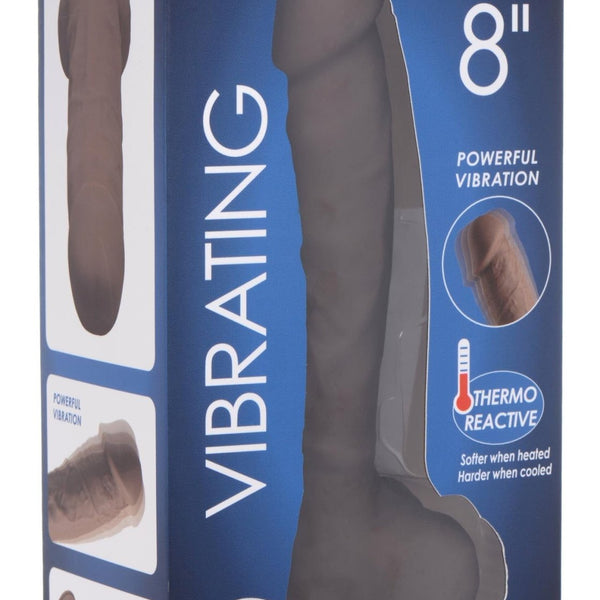 8 Inch Silexpan Hypoallergenic Silicone Vibrating Dildo - Dark - Royal Sins