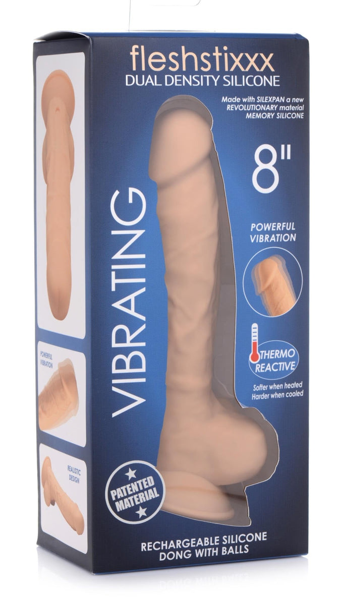 8 Inch Silexpan Hypoallergenic Silicone Vibrating Dildo - Medium - Royal Sins