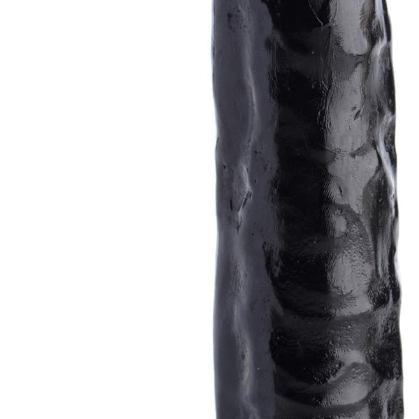 8 Inch Slim Dildo with Balls - Black - Royal Sins