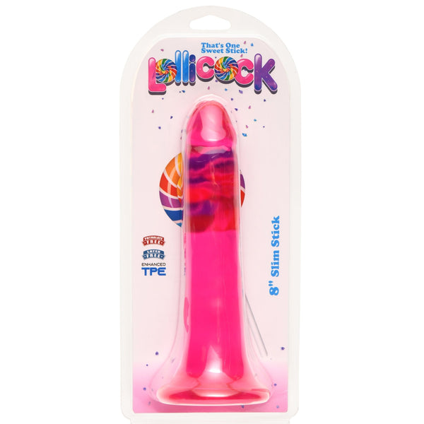 8 Inch Slim Stick Cherry Ice Dildo - Royal Sins