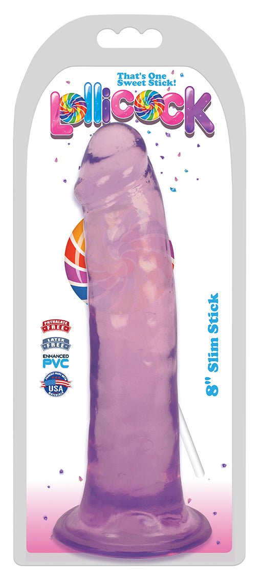 8 Inch Slim Stick Grape Ice Dildo - Royal Sins