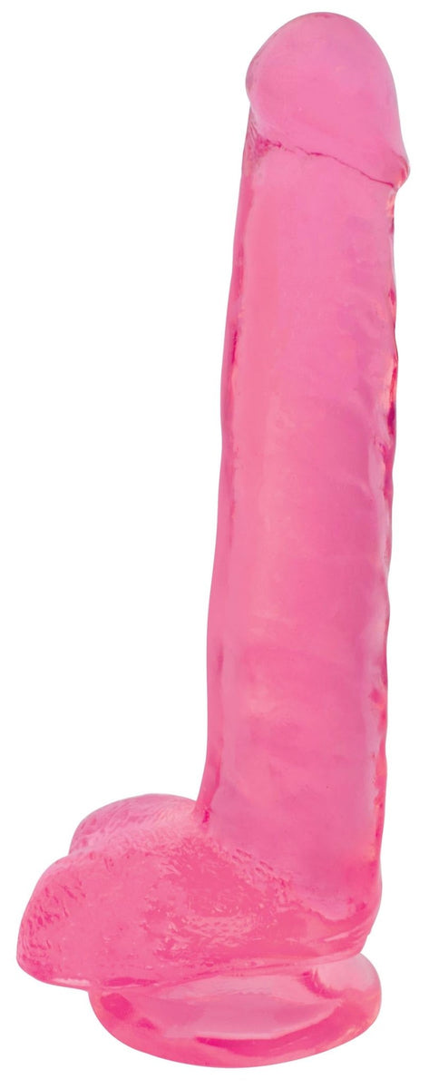 8 Inch Slim Stick with Balls Cherry Ice Dildo - Royal Sins