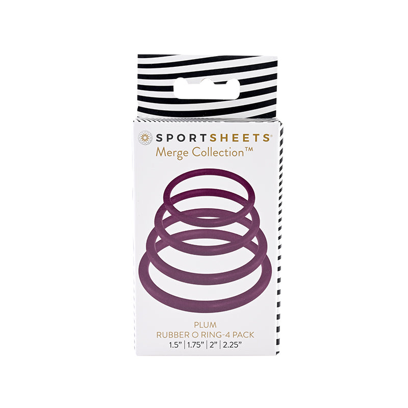 Sportsheets Merge Collection Plum Rubber O-Ring 4-Pack