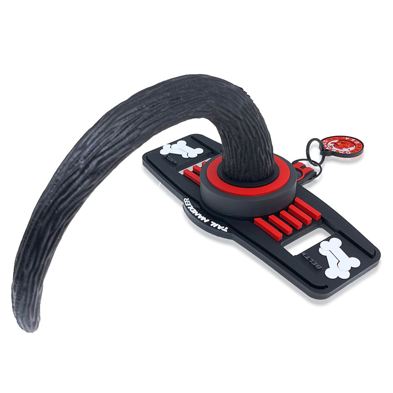 OxBalls Tail Handler Belt Strap With Pup Tail Silicone/PVC Red