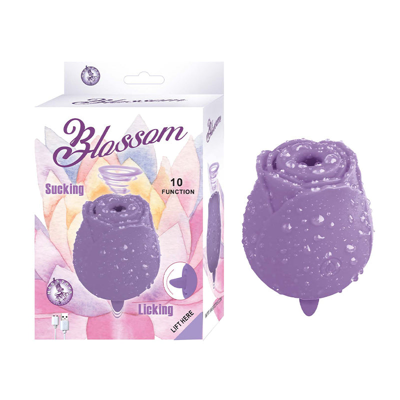 Blossom Rose Licking and Sucking Vibrator Lavender