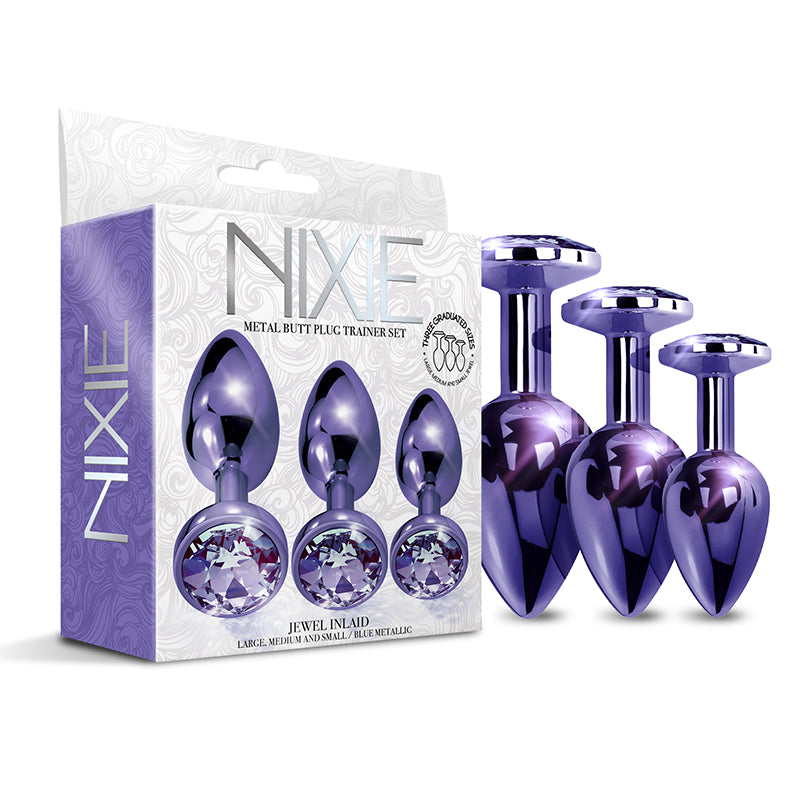 Nixie Metal Butt Plug?Trainer?Set 3-Piece Purple Metallic