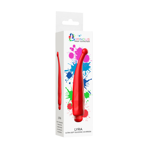 Luminous Lyra 10-Speed Bullet Vibrator With Silicone Pinpoint Sleeve Red