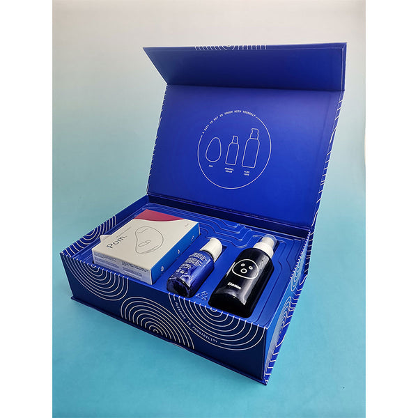 Dame Intimate Touch Box: Pom Vibrator in Plum, Aloe Lube & Arousal Serum