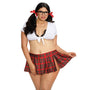 Dreamgirl Two-Piece Schoolgirl-Themed Set with Knit Crop Top and Pleated Mini Skirt Costume OSQ