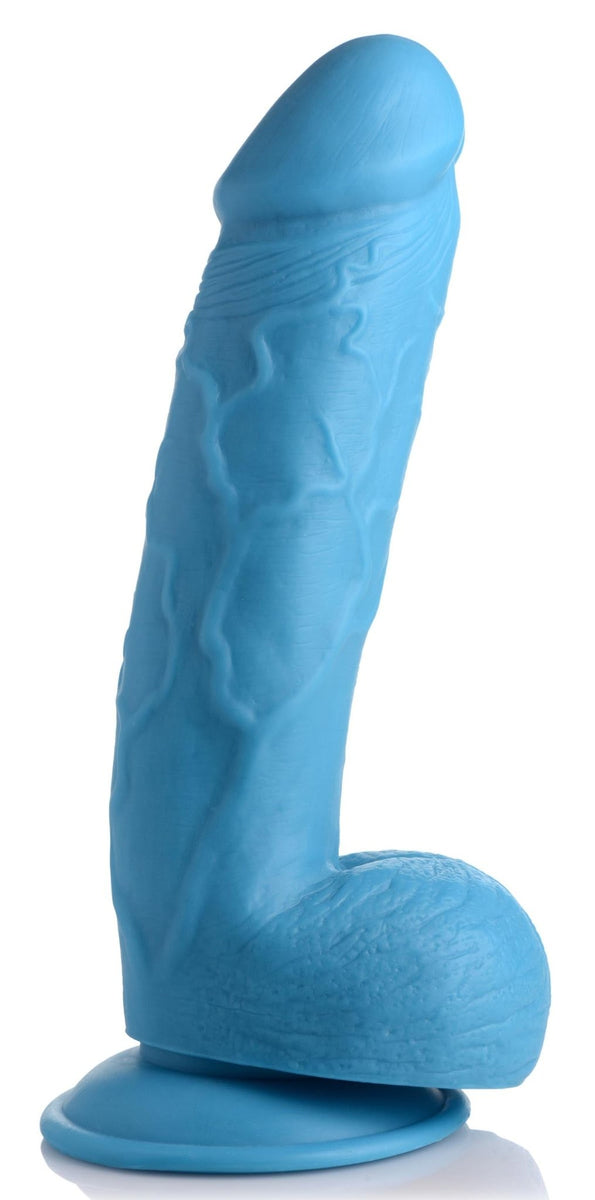 8.25 Inch Dildo with Balls - Blue - Royal Sins