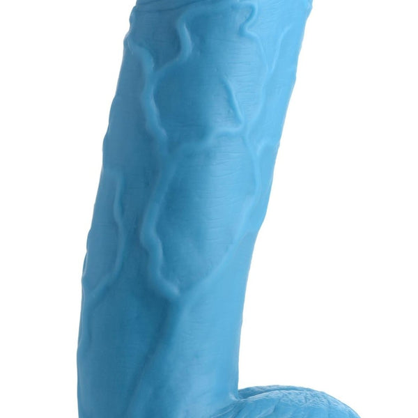 8.25 Inch Dildo with Balls - Blue - Royal Sins