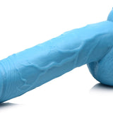 8.25 Inch Dildo with Balls - Blue - Royal Sins