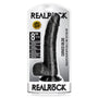 RealRock Realistic 8 in. Curved Dildo With Balls and Suction Cup Black
