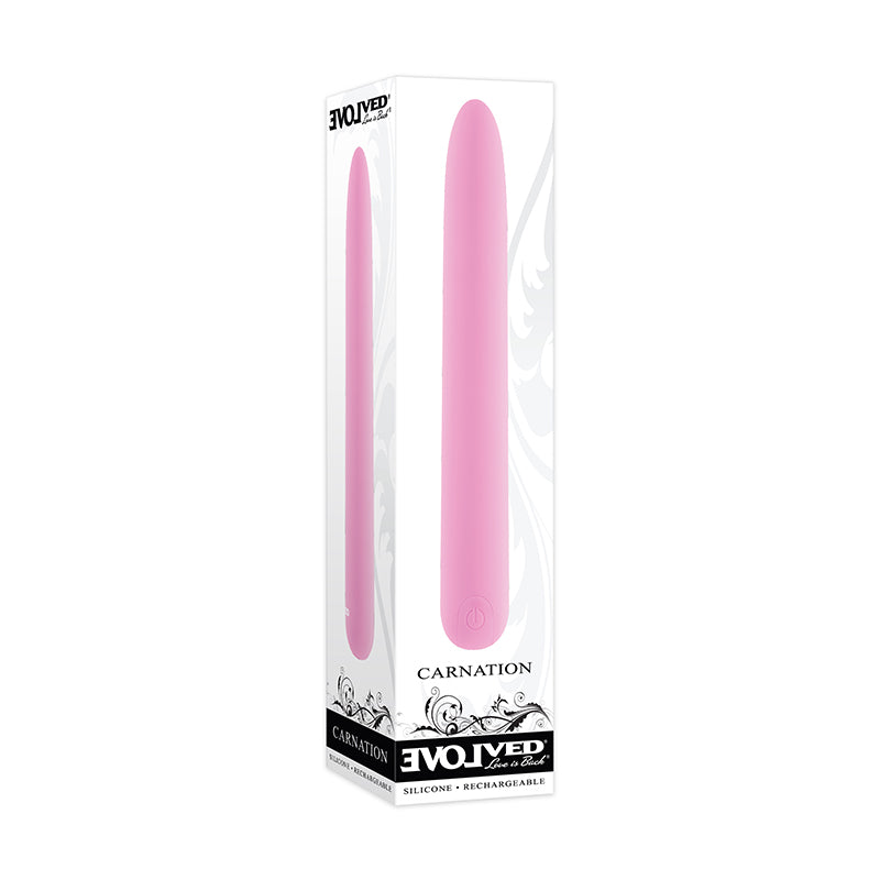 Evolved Carnation Rechargeable Silicone Sli mline Vibrator Pink