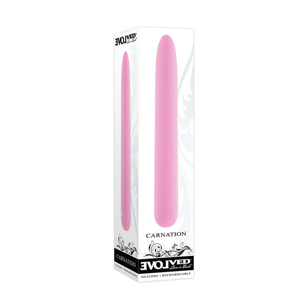 Evolved Carnation Rechargeable Silicone Sli mline Vibrator Pink