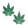 Pastease Indica Pot Leaf: Green Weed Nipple Pasties