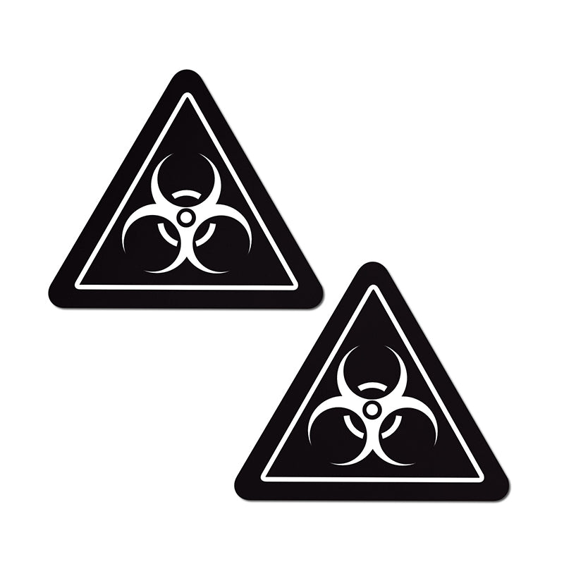 Pastease Triangle: Black & White Toxic Symbol Sign Nipple Pasties