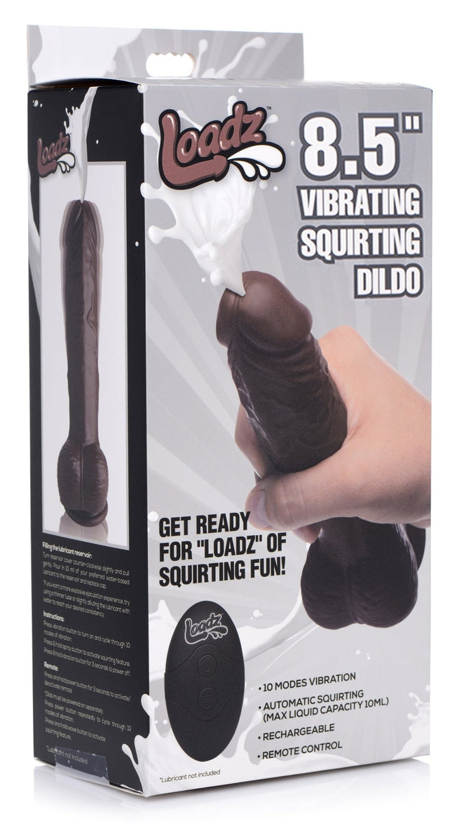 8.5 Inch Vibrating Squirting Dildo with Remote Control - Dark - Royal Sins