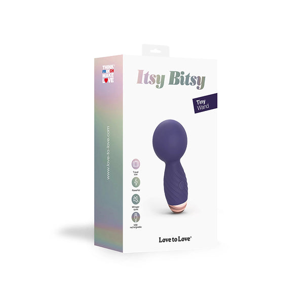 Love to Love Itsy Bitsy Rechargeable Silicone Mini Wand Vibrator Midnight Indigo