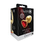 Shots Ouch! Heart Gem Butt Plug Medium Gold/Ruby Red