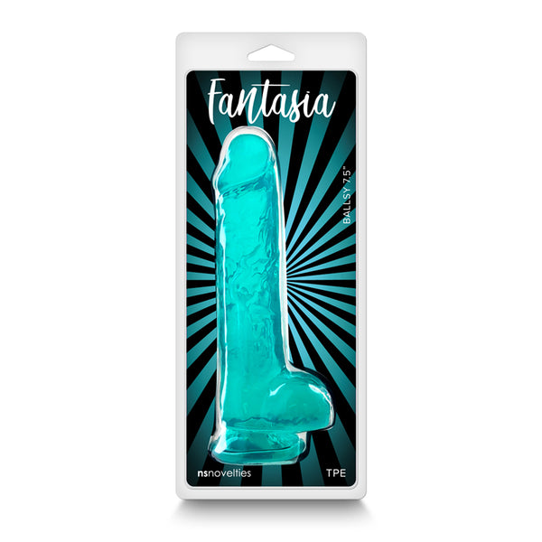 Fantasia Ballsy 7.5 in. Jelly Dildo Teal