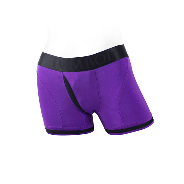 SpareParts Tomboii Nylon Boxer Briefs Harness Purple/Black Size XS