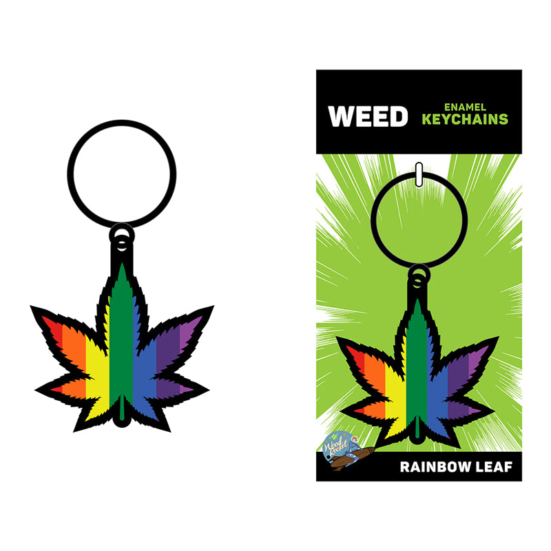 Weed Keychain Leaf: Rainbow