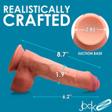 8.7 Inch Dual Density Uncut Dildo with Balls - Royal Sins