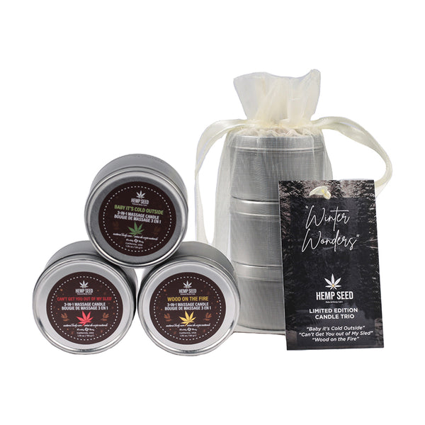 Earthly Body Hemp Seed Holiday Candle Trio 1.75 oz.