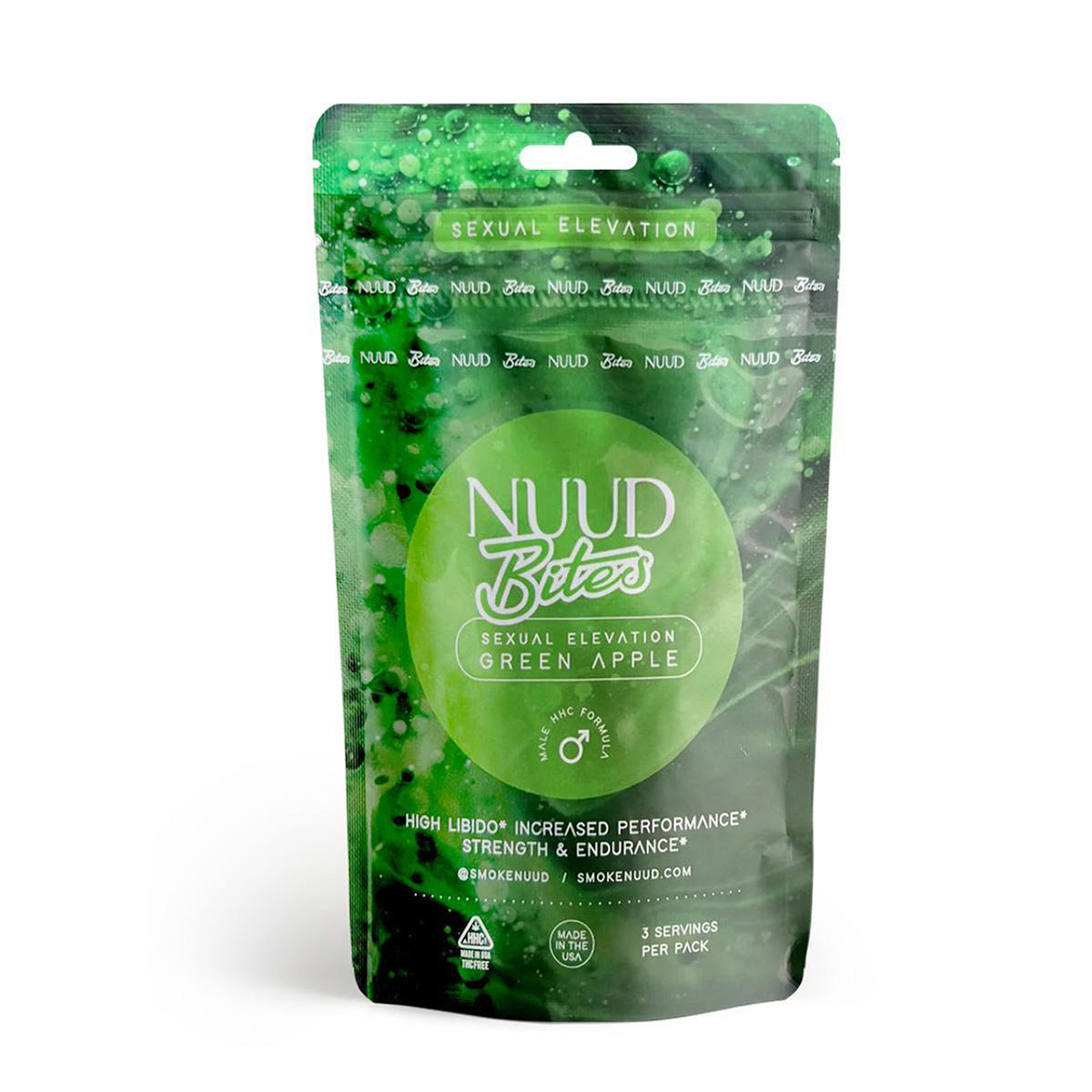 NUUD BITES Male Aphrodisiac Gummies - Sour Apple