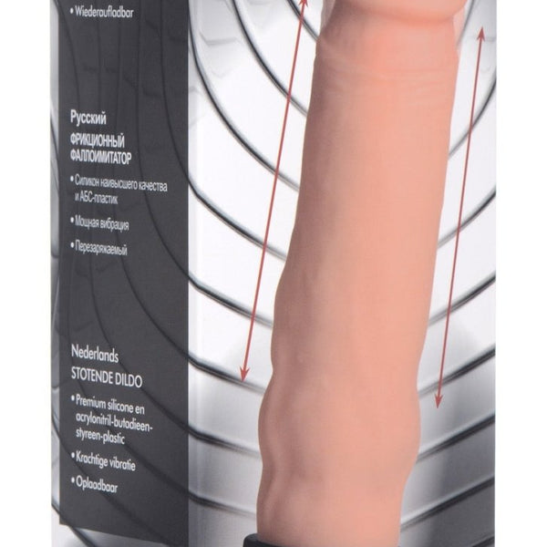 8X Auto Pounder Vibrating and Thrusting Dildo with Handle - Beige - Royal Sins