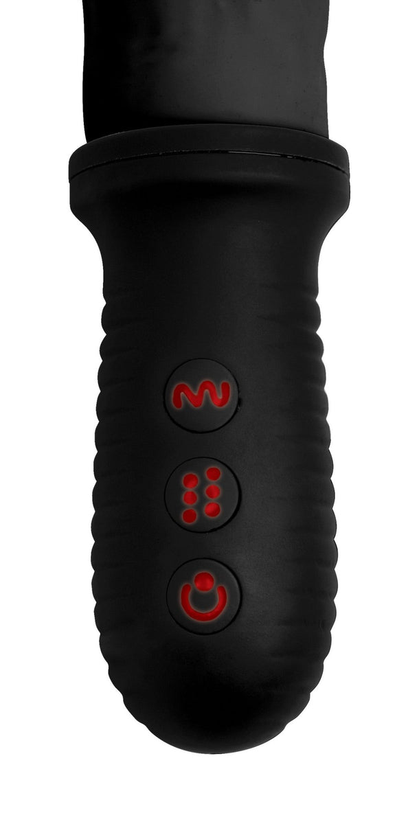 8X Auto Pounder Vibrating and Thrusting Dildo with Handle - Black - Royal Sins