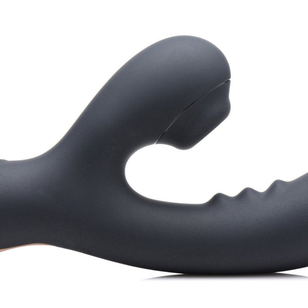 8X Silicone Suction Rabbit - Black - Royal Sins