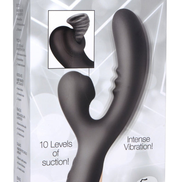 8X Silicone Suction Rabbit - Black - Royal Sins