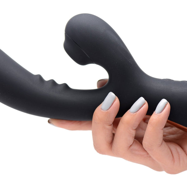 8X Silicone Suction Rabbit - Black - Royal Sins