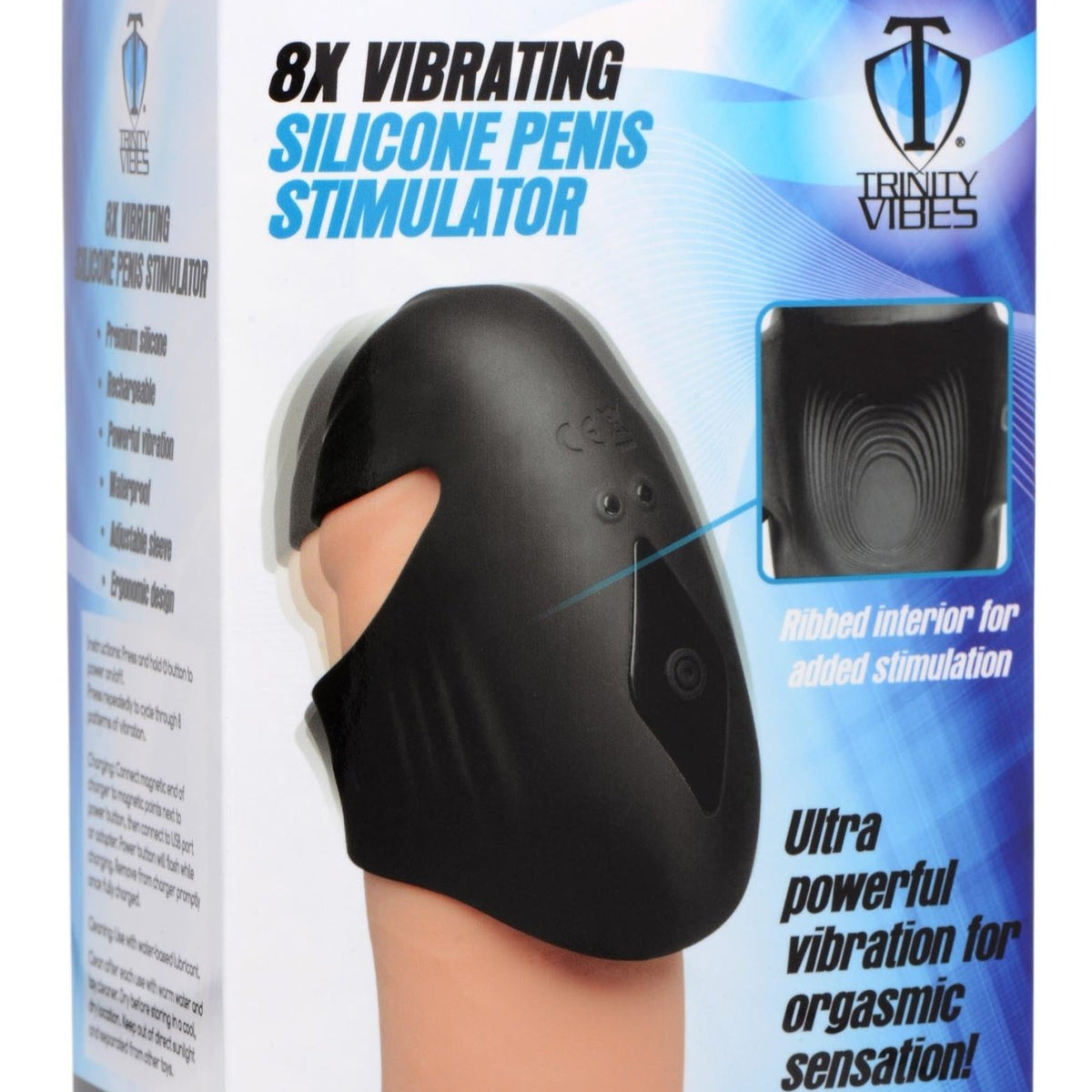 8X Vibrating Silicone Penis Head Stimulator - Royal Sins