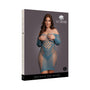 Le Desir Long-Sleeved Net Mini Dress Ocean Deep Queen Size