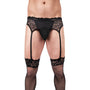Prowler Lace Garter Set Black Medium