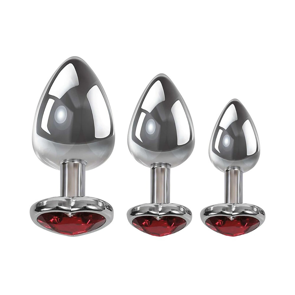 A&amp;E Three Hearts Gem Anal Plug Set