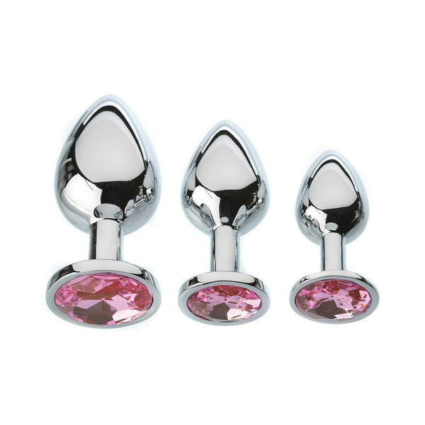 A&amp;E Pink Gem Anal Plug Set