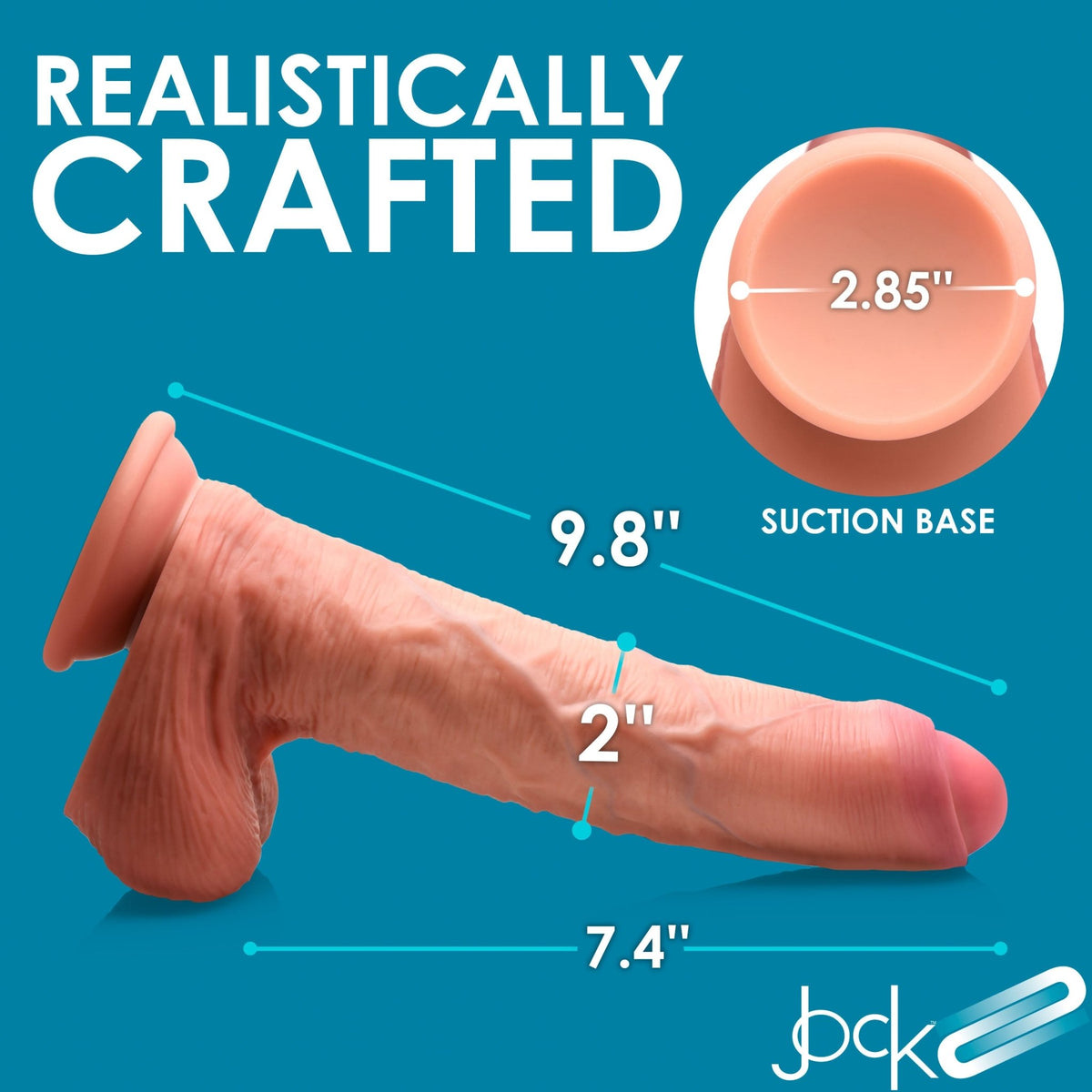 9.8 Inch Dual Density Uncut Dildo with Balls - Royal Sins