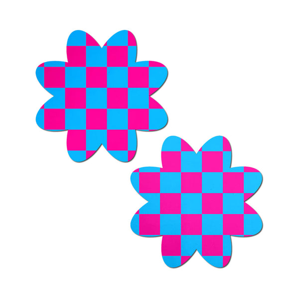 Pastease Neon Checkered Pink/Blue Pastie