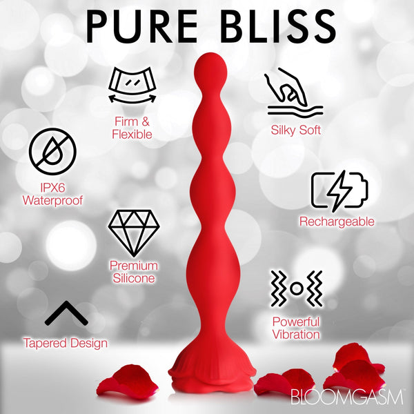 9X Beaded Bloom Silicone Rose Vibrator - Royal Sins