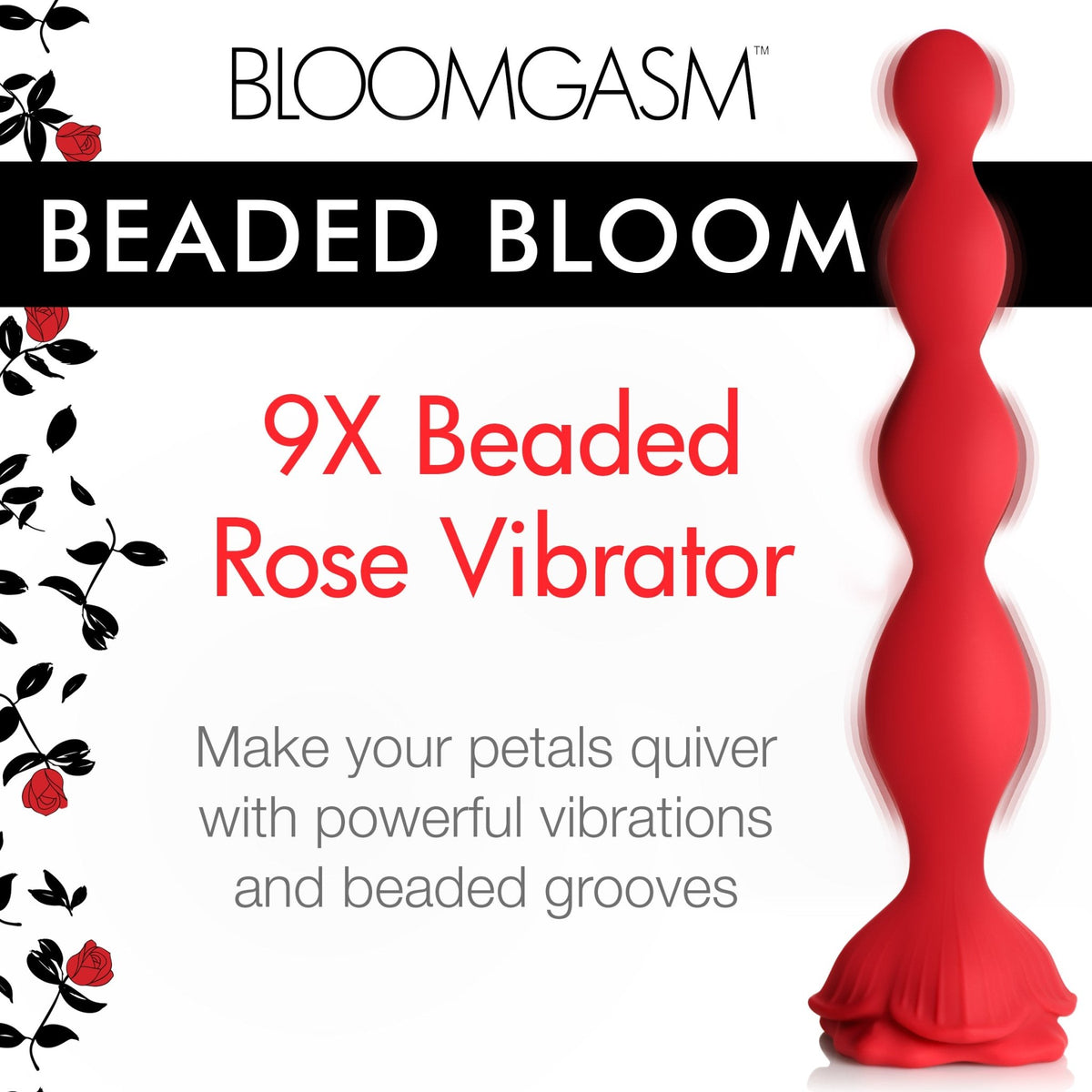 9X Beaded Bloom Silicone Rose Vibrator - Royal Sins