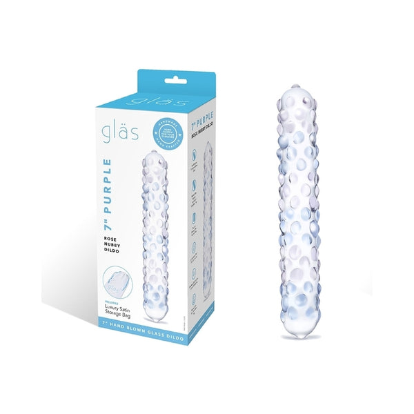 Glas Purple Rose 7 in. Nubby Dildo