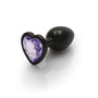 Shots Ouch! Heart Gem Butt Plug Small - Gunmetal/Amethyst