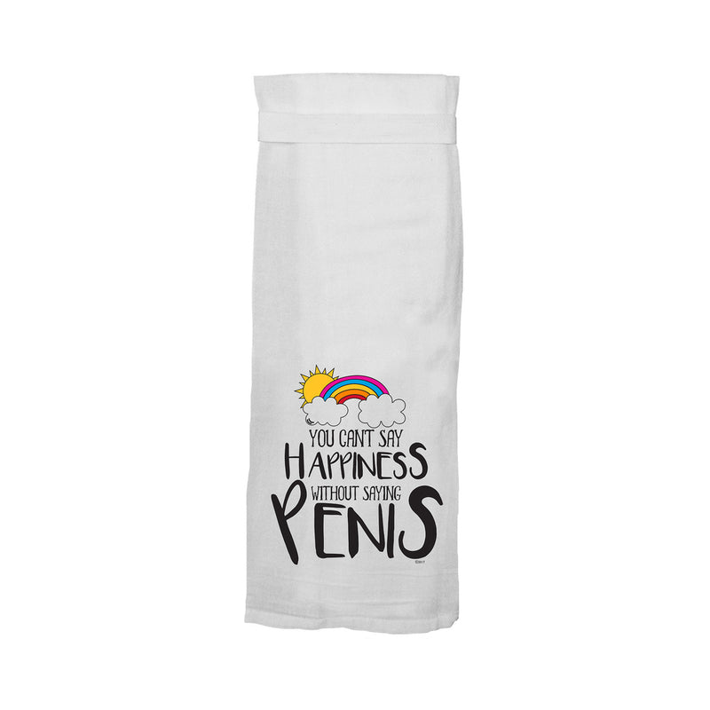 Twisted Wares You Can't Say Happiness Saying Penis Flour Towel